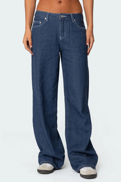 CityStitch® Pinstripe Low Rise Jeans